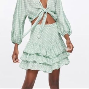 Zara Mint Green Mini Skirt